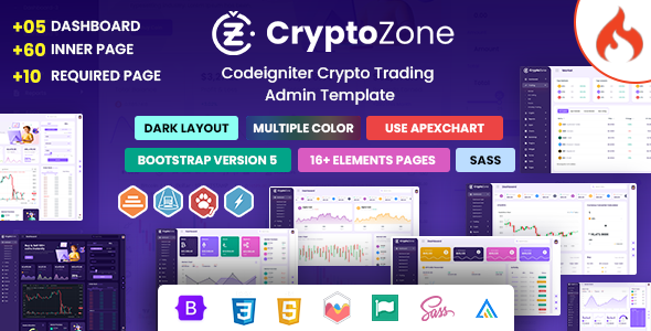 CryptoZone | Codeigniter Crypto Trading Admin Dashboard Template