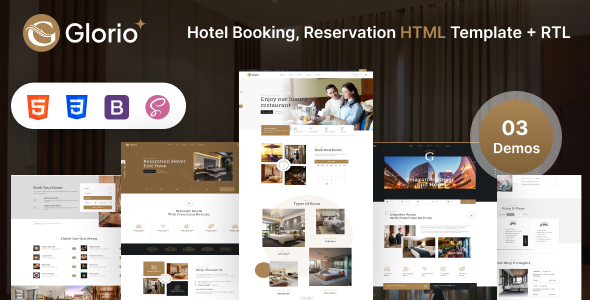 Glorio - Hotel Booking HTML5 Template + RTL
