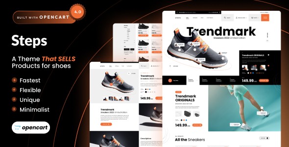 Steps - Sports Shoes, Footwear Shoes Opencart 4 Theme