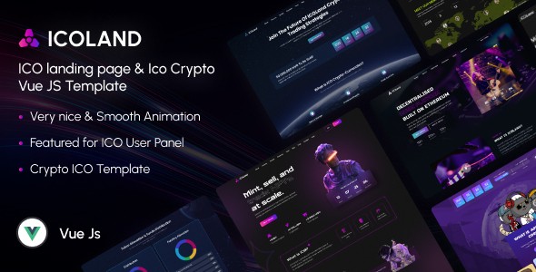 ICOLand | ICO landing page & ICO Crypto Vue Js Template