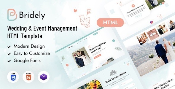 Bridely | Wedding & Event Management HTML Template