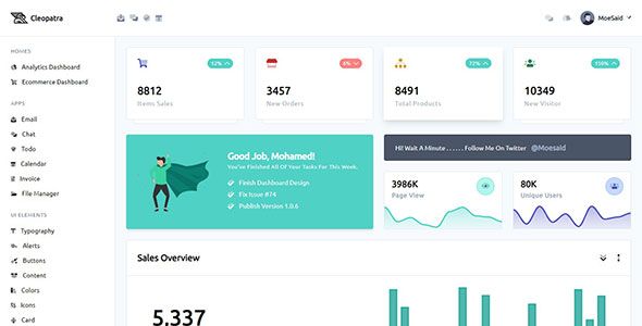 Cleopatra – Free Responsive Tailwind CSS Admin Dashboard Template