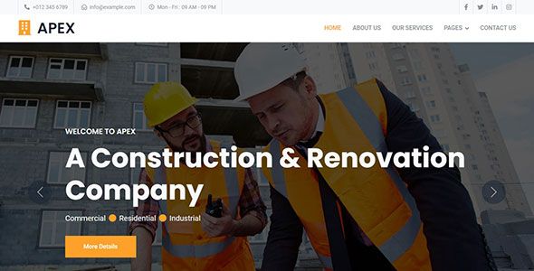 Apex – Free Bootstrap 5 Home Renovation Website Template