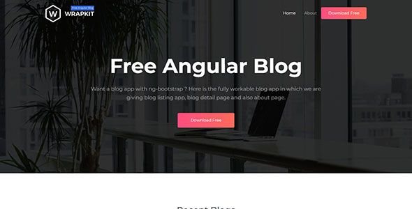 Wrapkit Angular Free 12 Blog Template