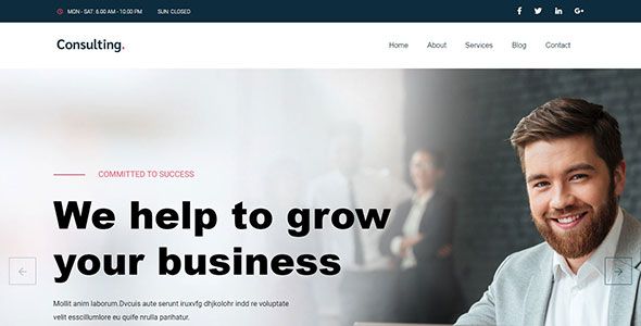 ConsultingBiz – Free Bootstrap 4 HTML5 Consultancy Website Template