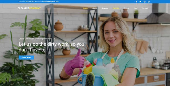 Cleaning Company – Free Bootstrap 4 HTML5 Business Website Template