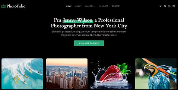 PhotoFolio - Bootstrap Photography Website Template