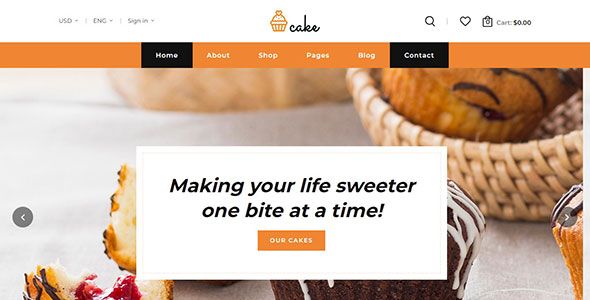 Cake – Free Responsive Bootstrap 4 HTML5 Food Website Template
