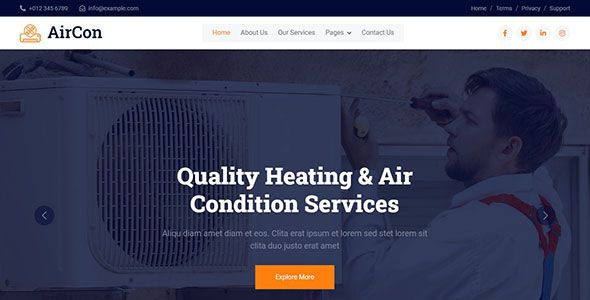 AirCon – Free AC Repair & Servicing Website Template