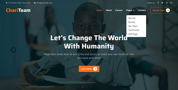 ChariTeam – Free Bootstrap 5 HTML & CSS Nonprofit Website Template