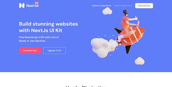 Nextkit – Free Next.js based website UI Kit