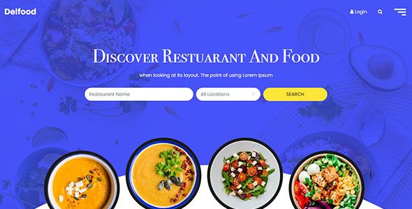 Delfood – Free Responsive Bootstrap 4 Restaurant Website Template