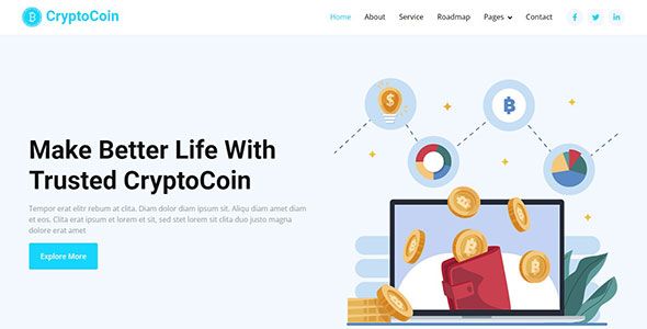 CryptoCoin – Free Bootstrap 5 Cryptocurrency Website Template