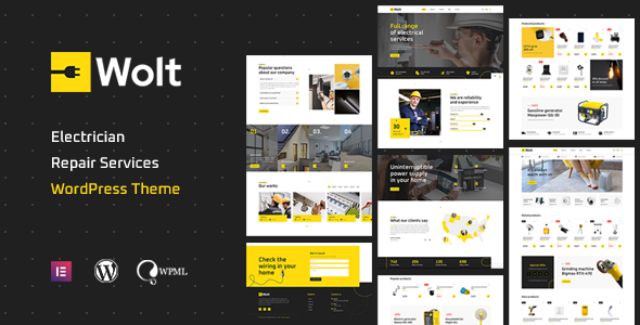 Wolt - Electrician Repair Services & Lighting Store WordPress Theme