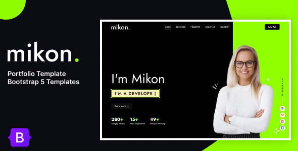 Mikon- Bootstrap 5 Personal Portfolio Template
