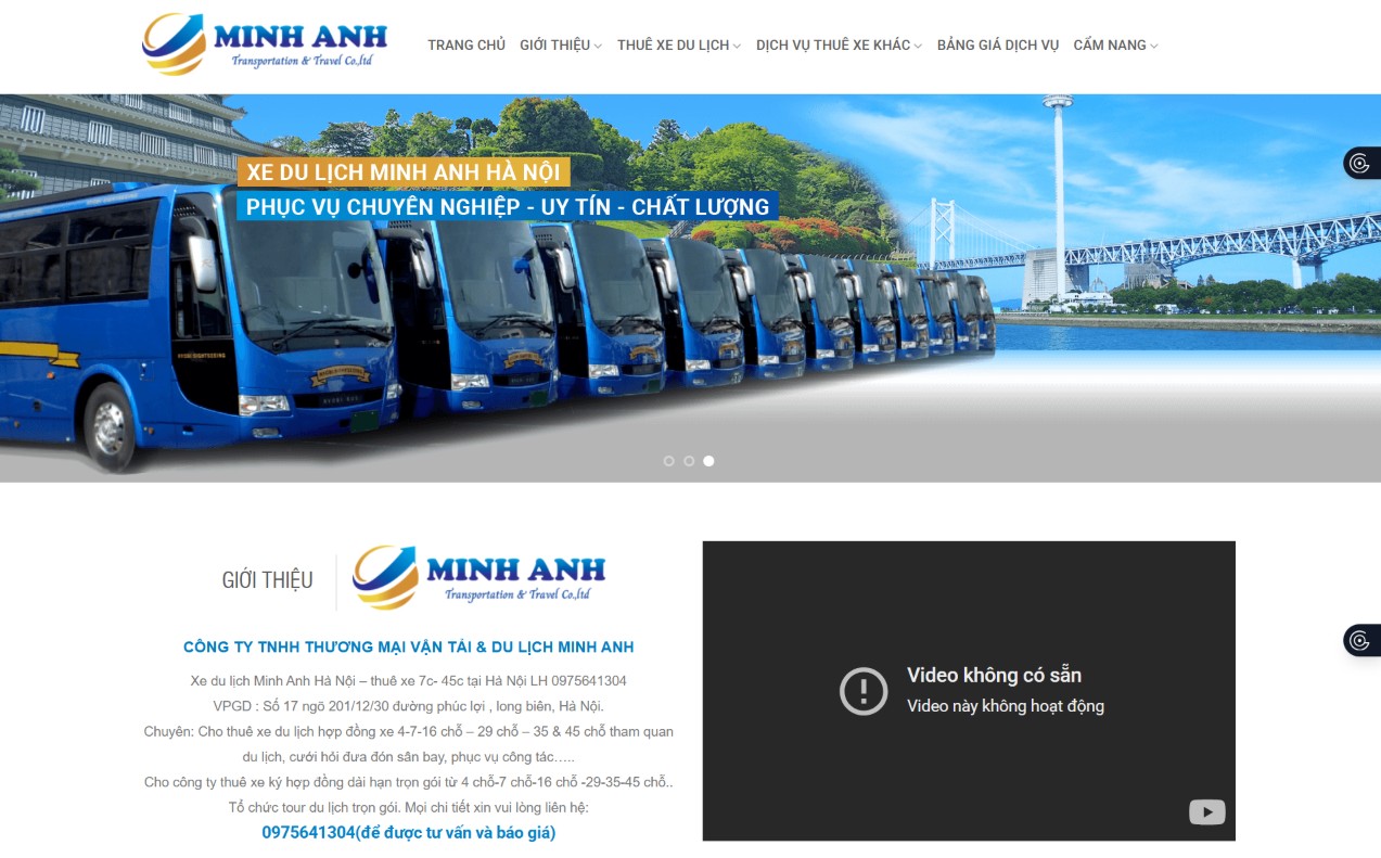 Mẫu website công ty du lịch