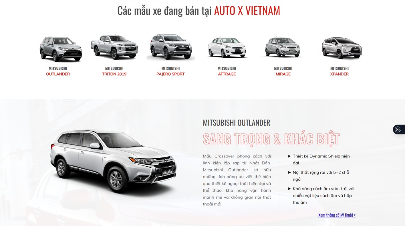 Thiết kế web ô tô tích hợp đặt lịch xem xe