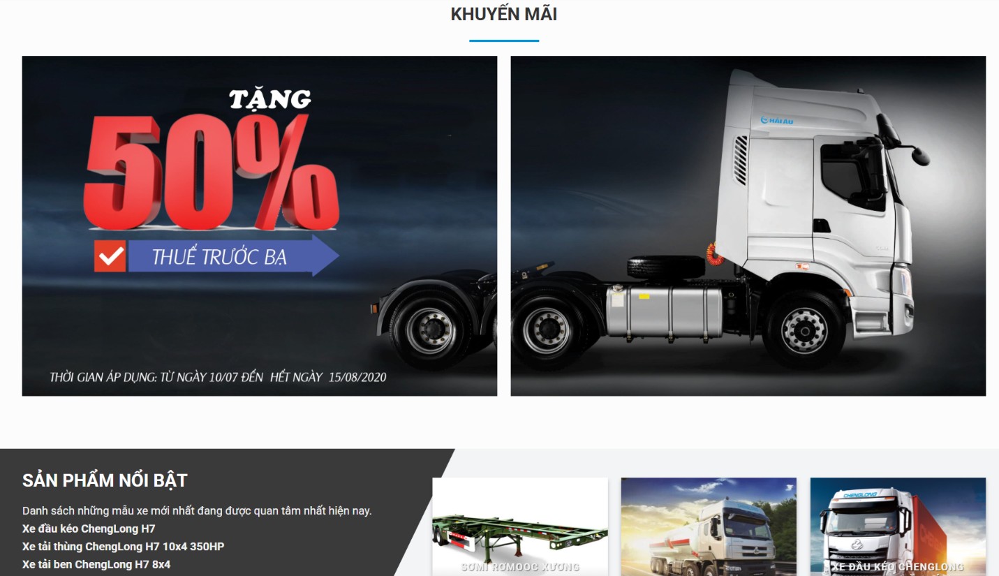 Website đại lý ô tô giao diện chuyên nghiệp