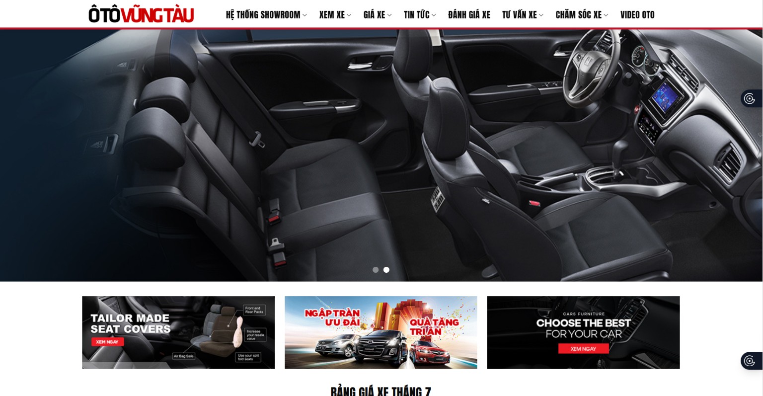 Website đại lý ô tô giao diện chuyên nghiệp