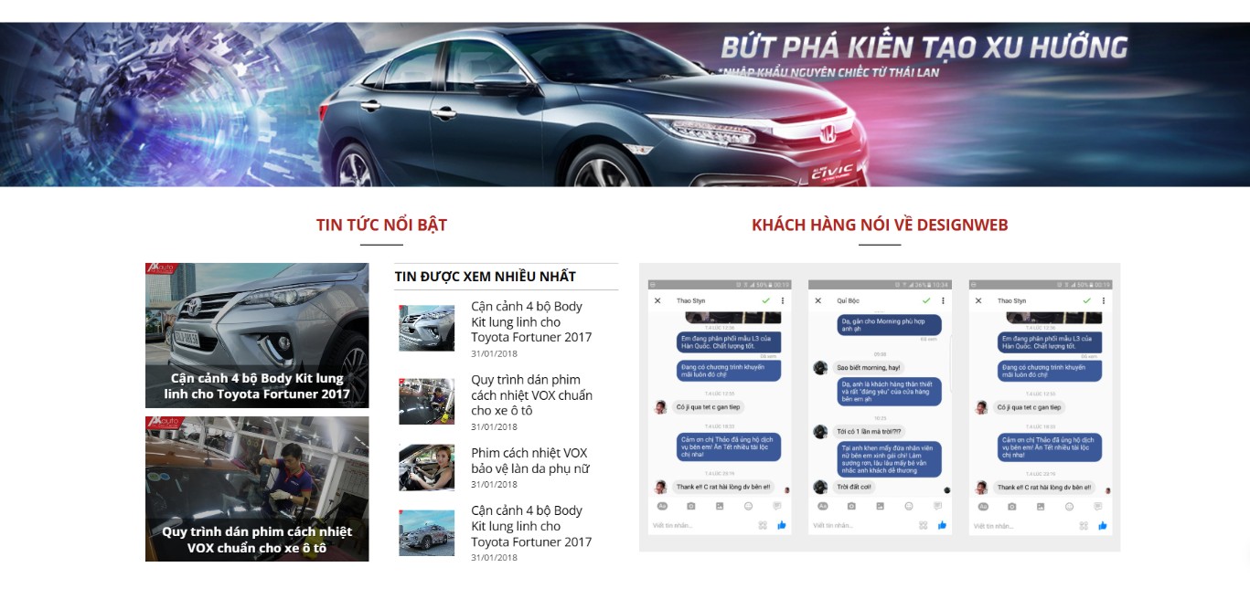 Thiết kế website bán ô tô chuyên nghiệp