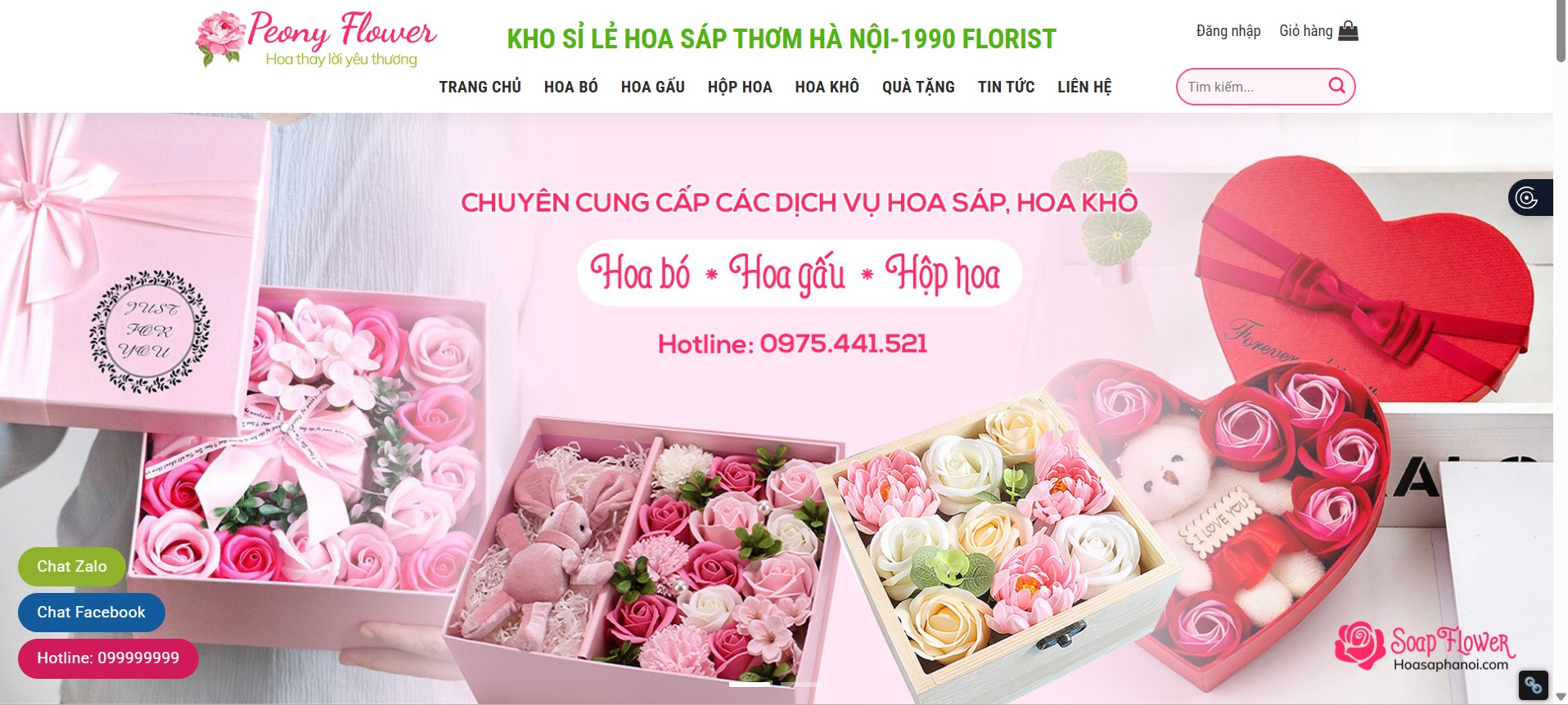 Website shop hoa giá rẻ đẹp