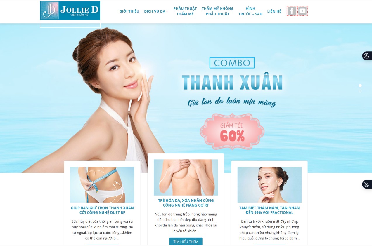 Mẫu website spa cao cấp