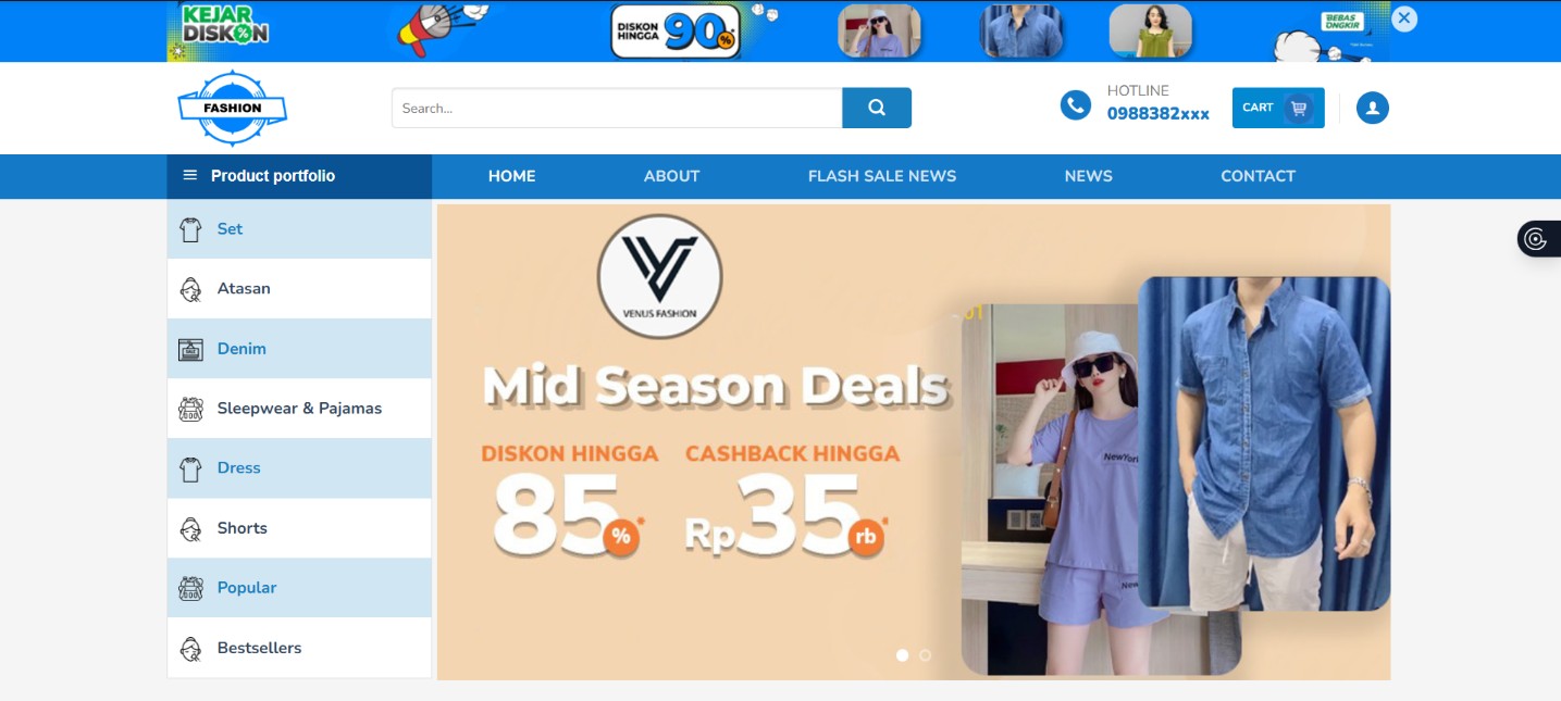 Website bán đồ thời trang giao diện chuyên nghiệp