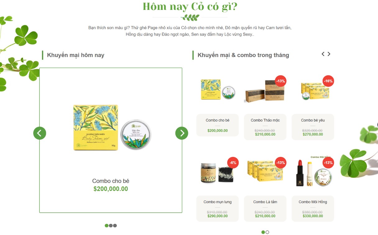 Mẫu website thực phẩm
