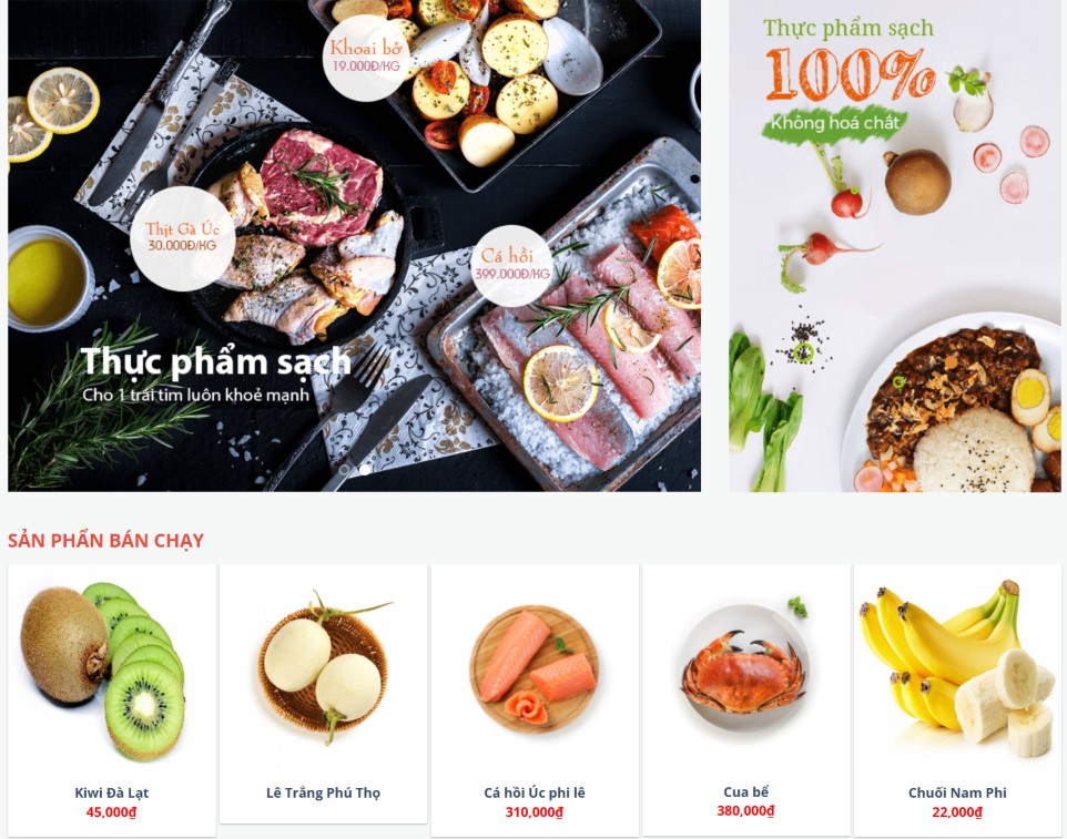 Thiết kế website bán thực phẩm sạch online
