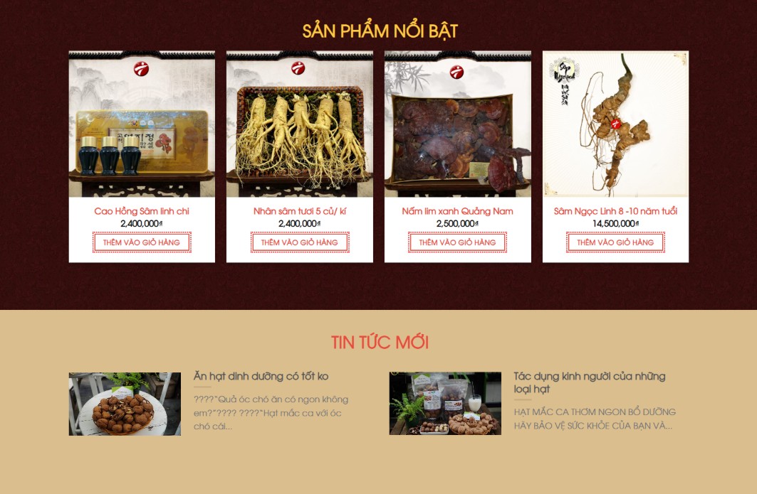 hiết kế web thực phẩm tích hợp giao hàng