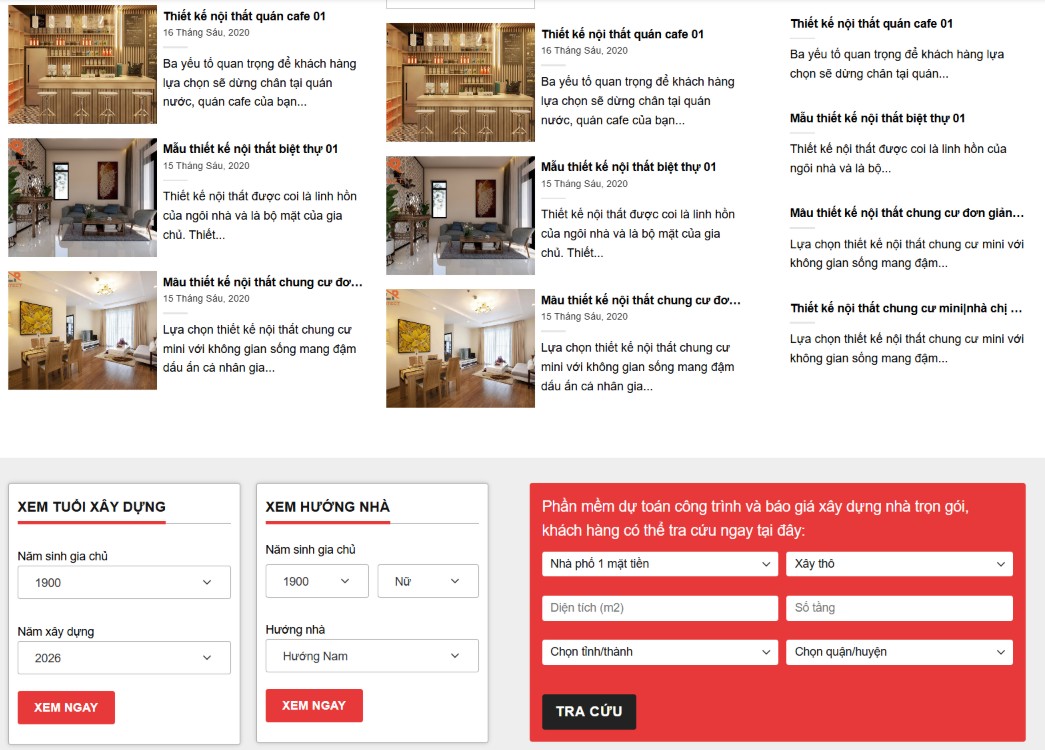Website dịch vụ xây dựng trọn gói