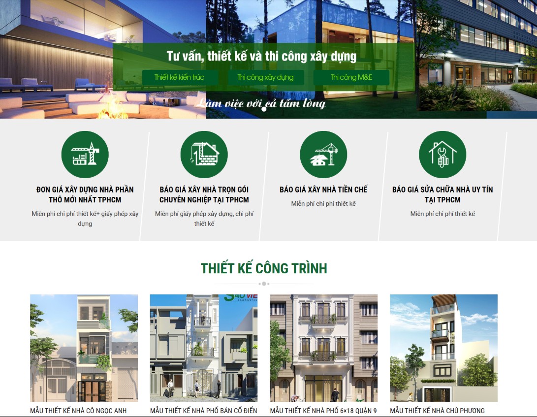 Thiết kế website công ty xây dựng